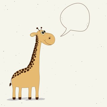Cute giraffe with speech bubble