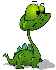 Green Dino - Colored Cartoon Illustration