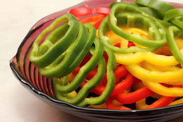 Slice Bell Pepper with white background.