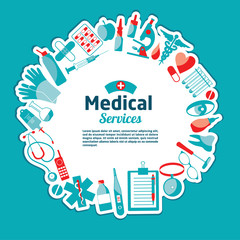 Medical vector illustration of tools.