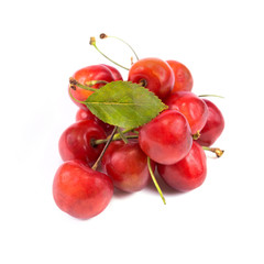 cherries on white
