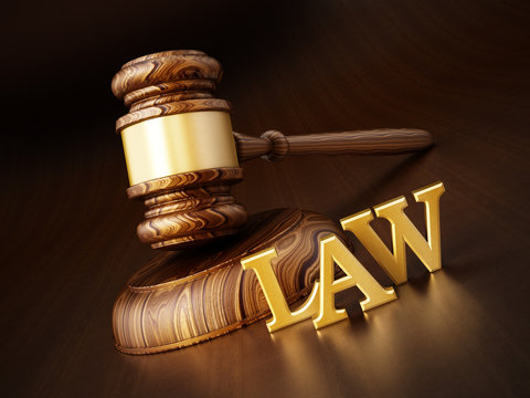 Gavel and LAW word