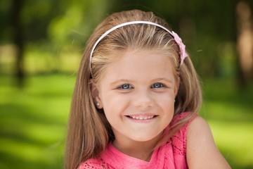 Fototapeta premium Child, Smiling, Little Girls.