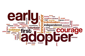 Early adopter word cloud concept