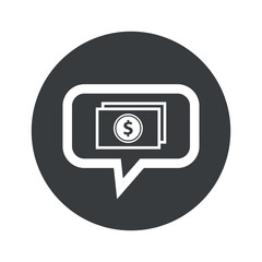 Round dollar bill dialog icon