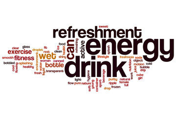 Energy drink word cloud concept