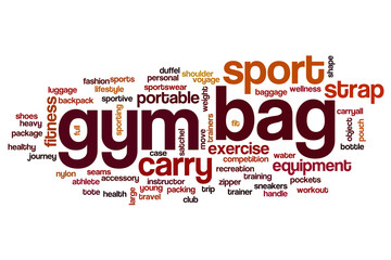 Gym bag word cloud concept