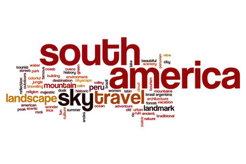 Fototapeta premium South America word cloud concept