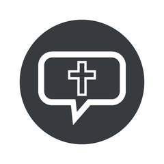 Obraz premium Round christian cross dialog icon
