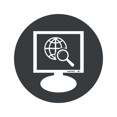 Round global search monitor icon