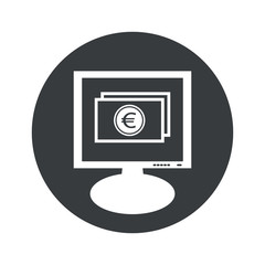 Round euro bill monitor icon