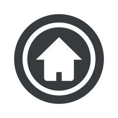 Round black home sign