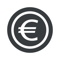 Round black euro sign