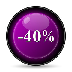 40 percent discount icon