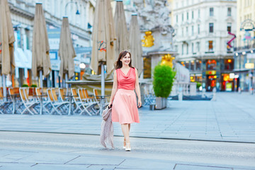 Beautiful young tourist in Vienna