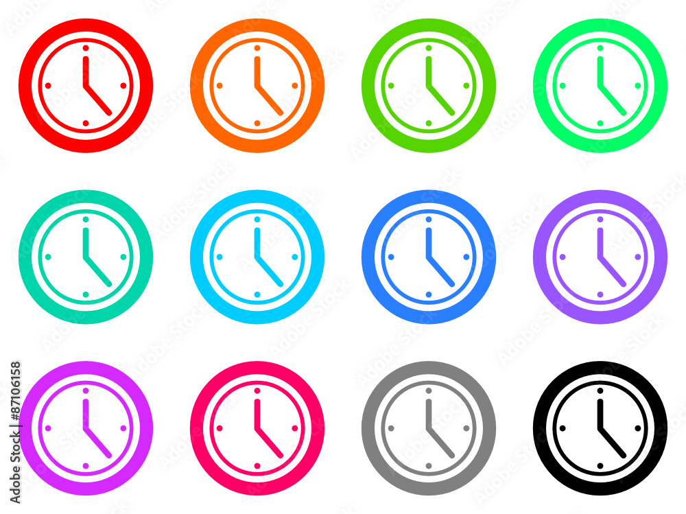 Poster time vector icons set