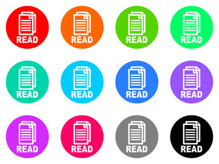 read vector lat icon set