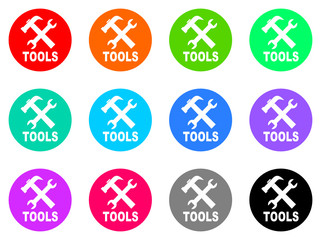 tools vector lat icon set