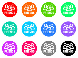 friends vector icons set