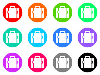 luggage vector icons set