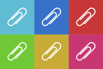 paperclip vector icons set
