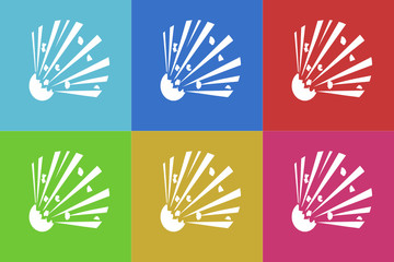 bomb vector icons set