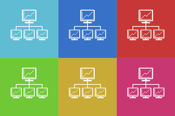 network vector icons set