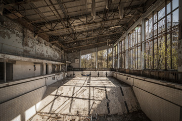 Chernobyl - Abandoned swimming pool in Pripyat - obrazy, fototapety, plakaty