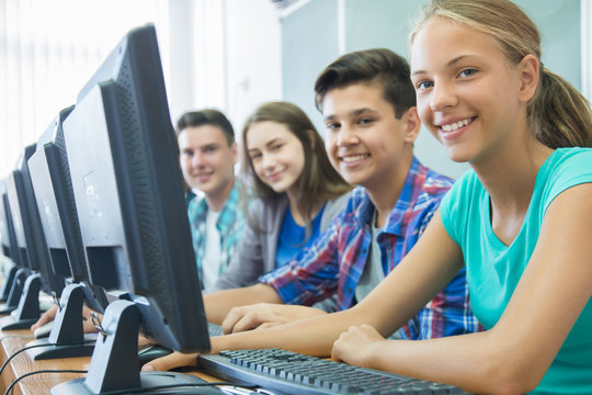  young people in computing class