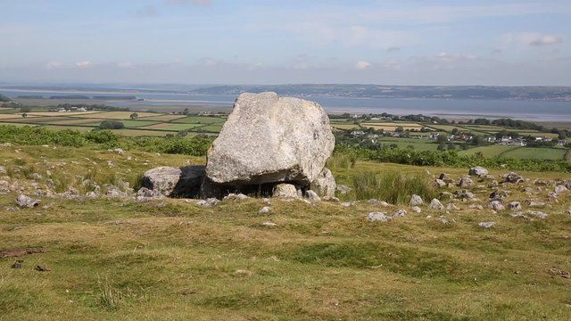 Arthurs Stone neolithic burial ground Cefn Bryn hill Gower Wales UK