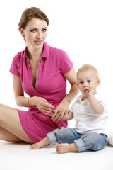 Mom and year-old son