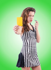 Woman judge against the gradient 