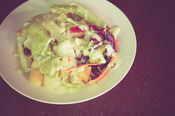 salad with filter effect retro vintage style