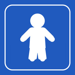 blue information sign - man