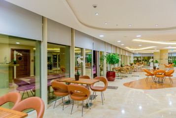 Interior of the modern restaraunt