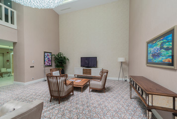 Room interior with modern furniture