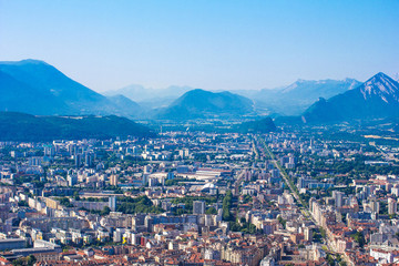Panoramic view to Grenoble, France
