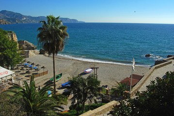 Fototapeta na wymiar Playa de Calahonda, Nerja, Málaga