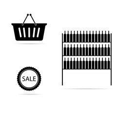 shopping sale black vector