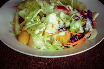 salad with filter effect retro vintage style