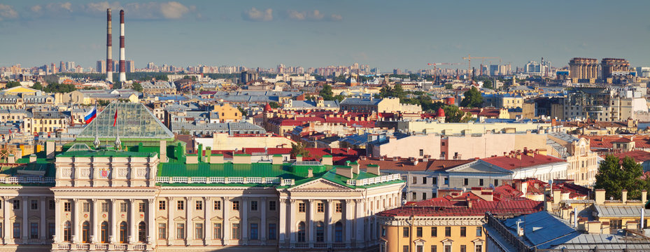Top view of St. Petersburg, Russia