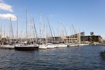 yachts in harbor of Barcelona..
