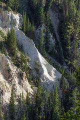 Fototapeta na wymiar Canyon walls in Grand Canyon of the Yellowstone River, Yellowstone National Park