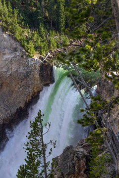 Waterfall on the Yellowstone River in Yellowstone National Park