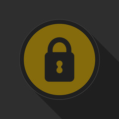 dark gray and yellow icon - closed padlock