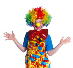 Cute boy clown.