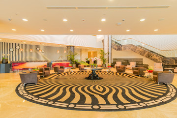 Hotel lobby with modern design