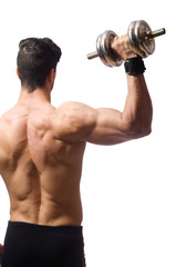 Fototapeta na wymiar Muscular man isolated on the white background