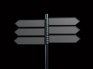 Signpost isolated on Black Background
