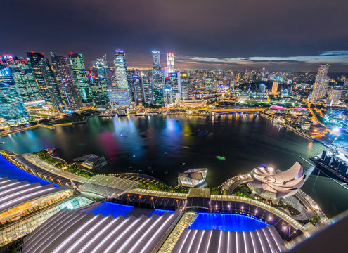 Panorama of Singapore skyline downtown © Elnur